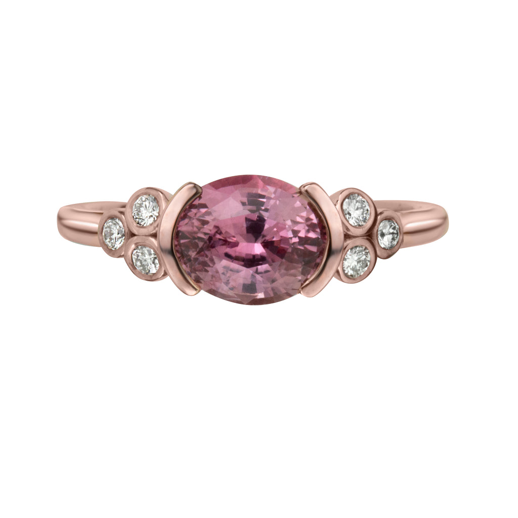 Pink Sapphire and Diamond Ring