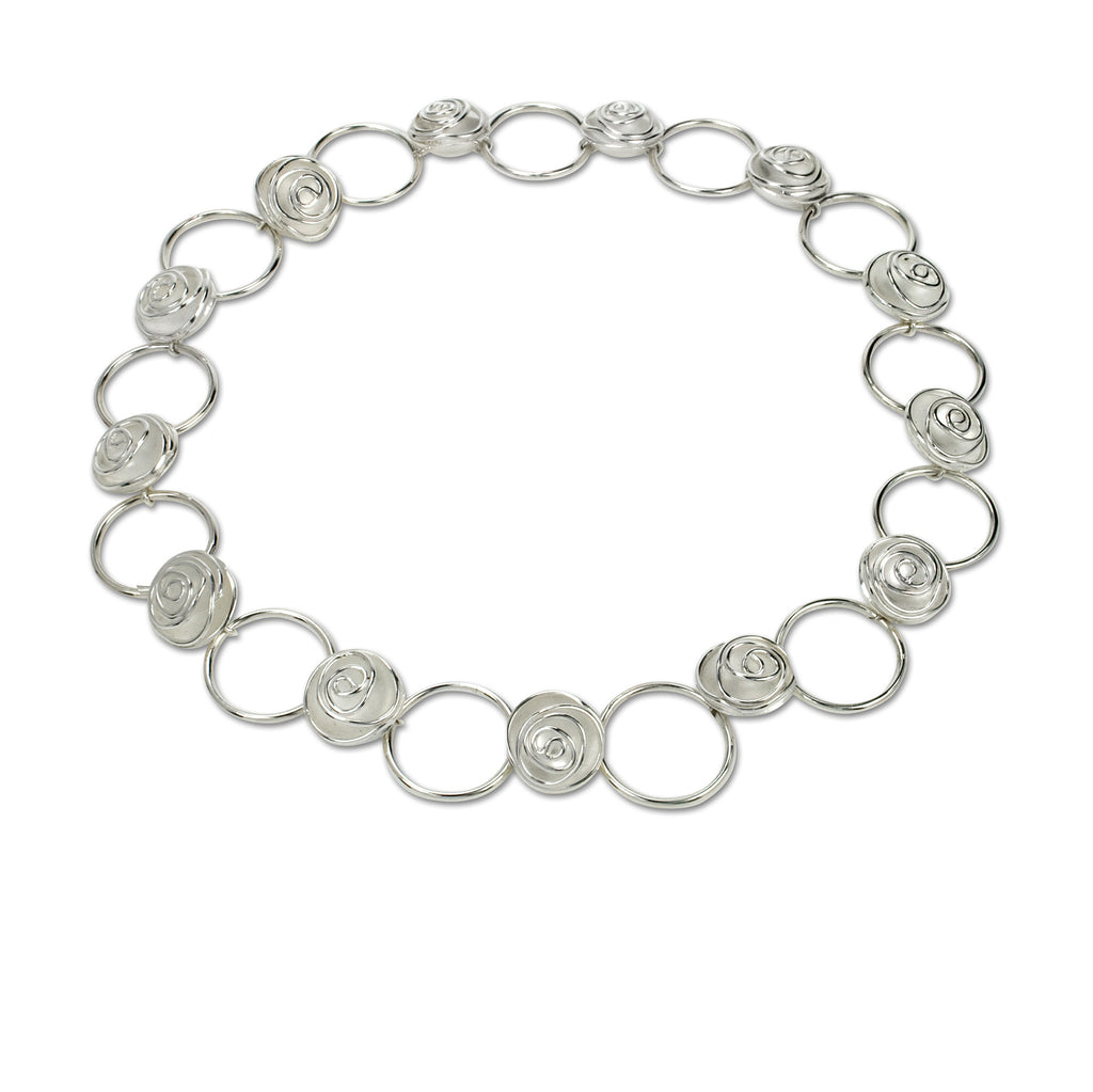 Sterling Silver Rose Bud Necklace