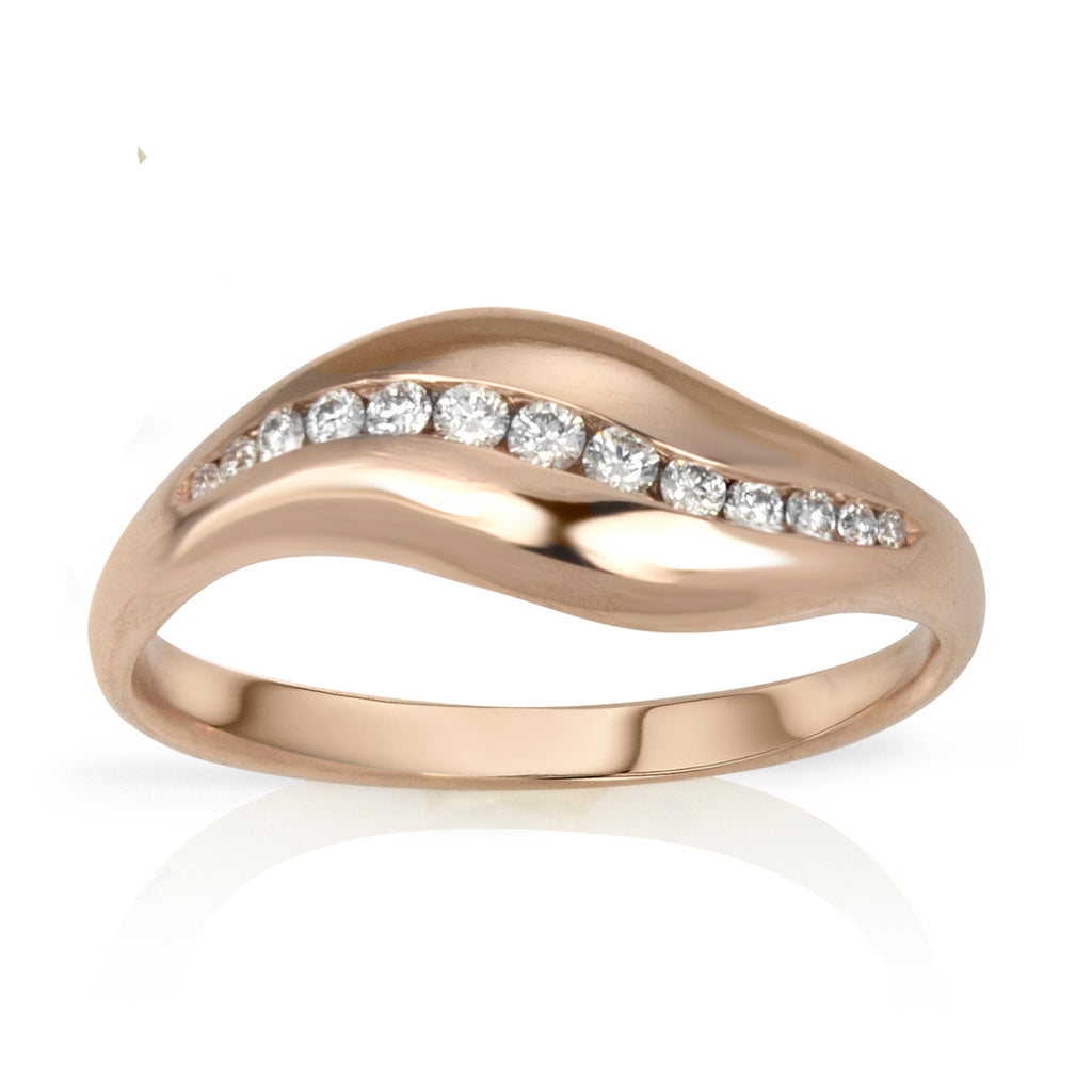 Snowdrop Ring with channel set diamonds