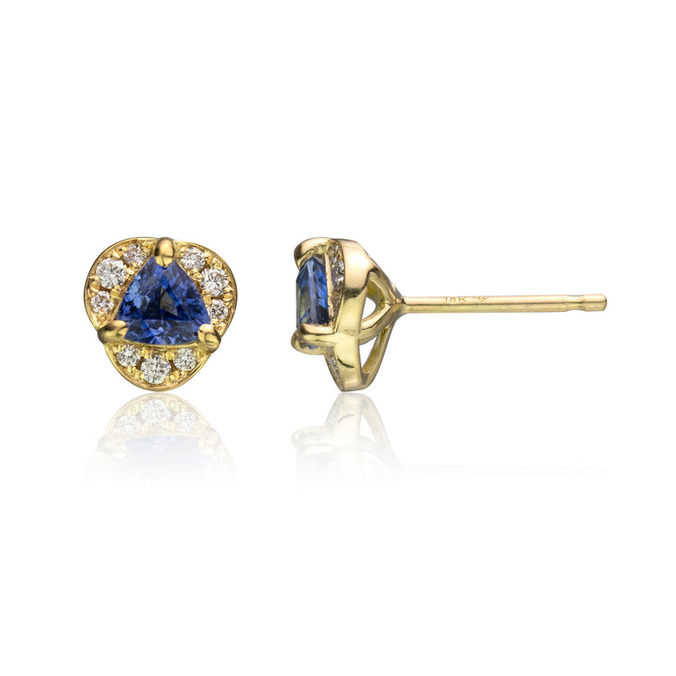 Violet Sapphire and Diamond Studs