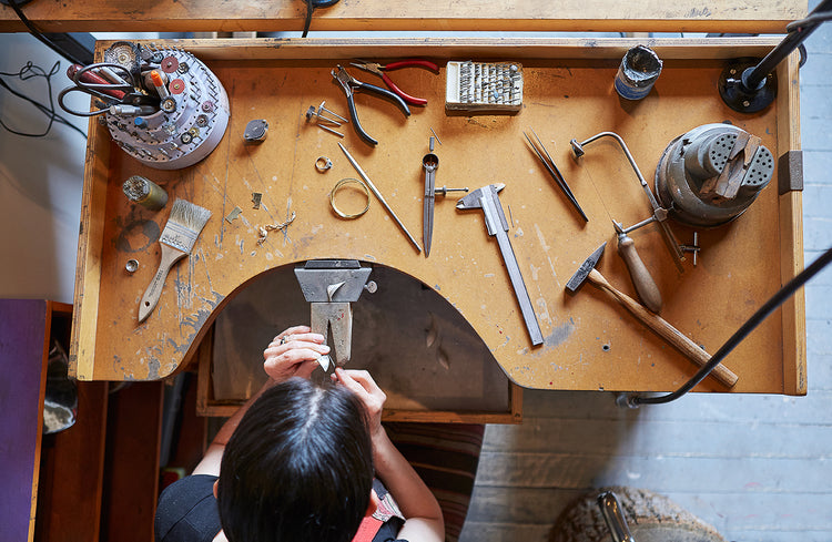 Marina Babic working in her Toronto studio