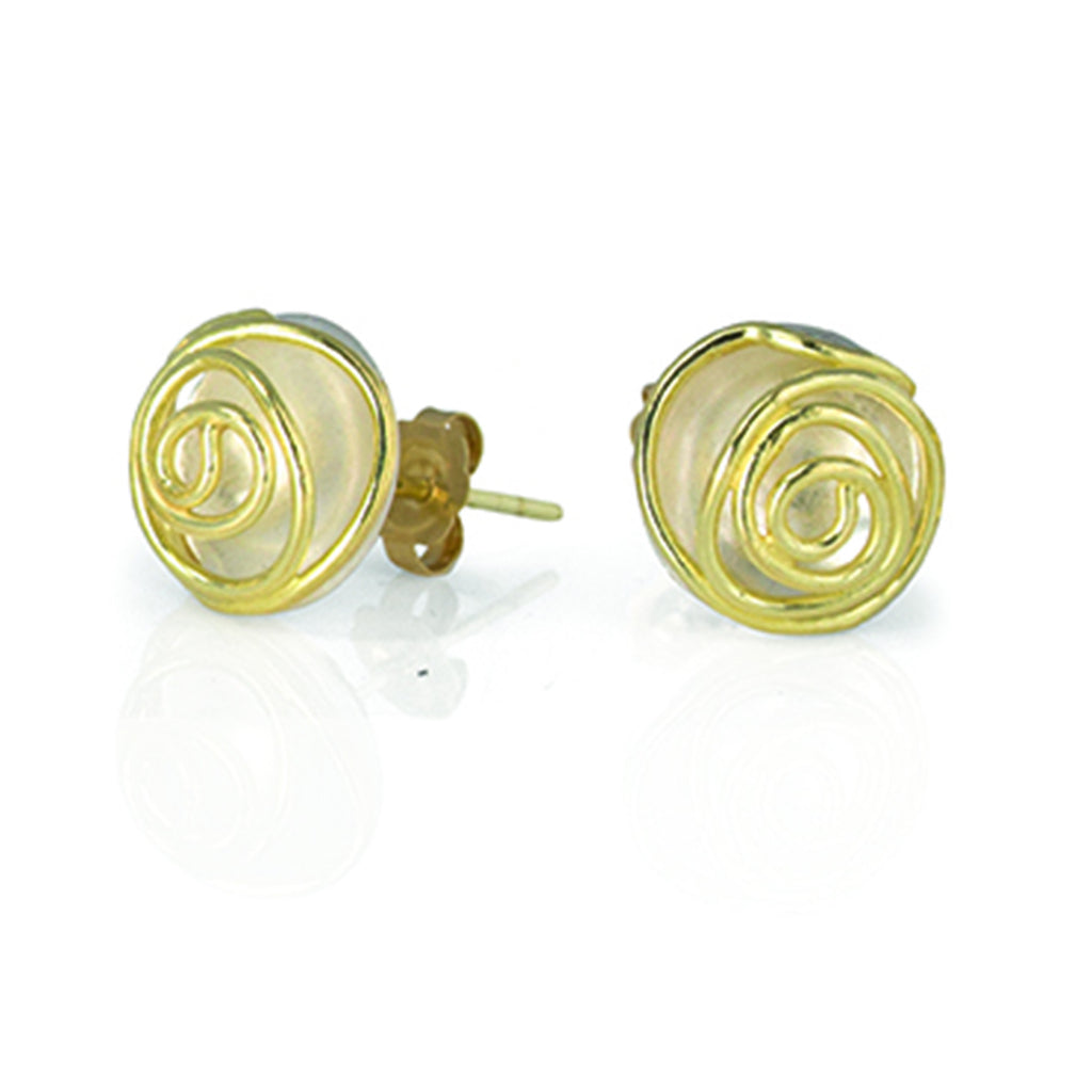 Rose Bud Studs (silver and 18K gold)