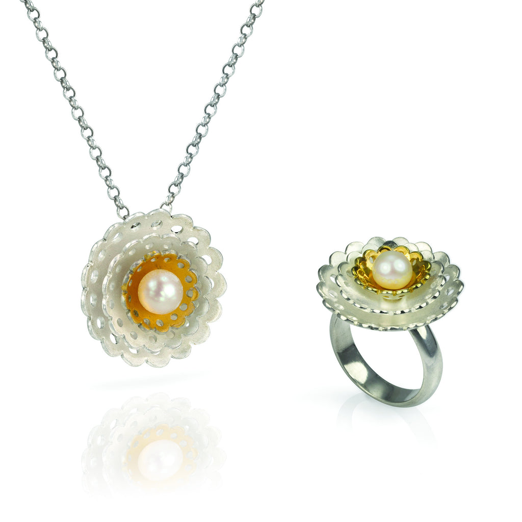 Lotus Flower Necklace and Ring