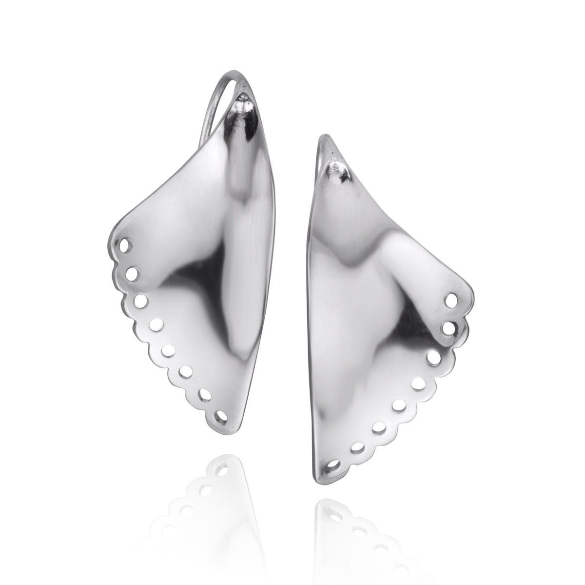 Flared Earrings Lace Edge