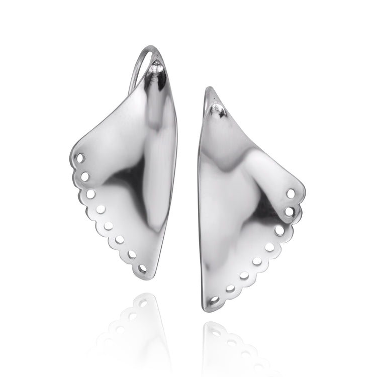 Flared Earrings Lace Edge