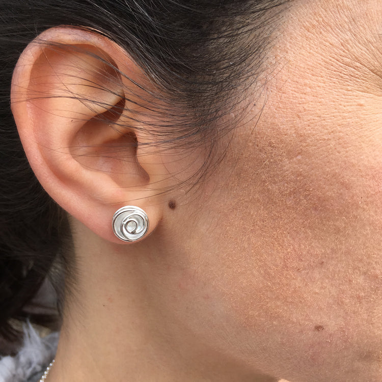 Rose Bud Studs (silver)