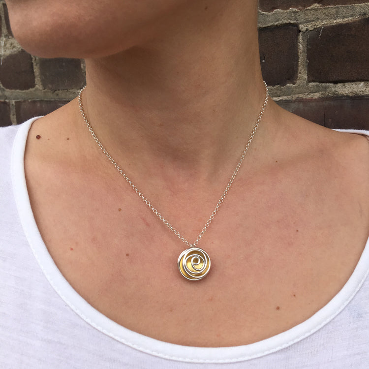 Sterling Silver Rose Bud Necklace
