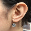 Rose Bud Earrings, oxidized sterling silver