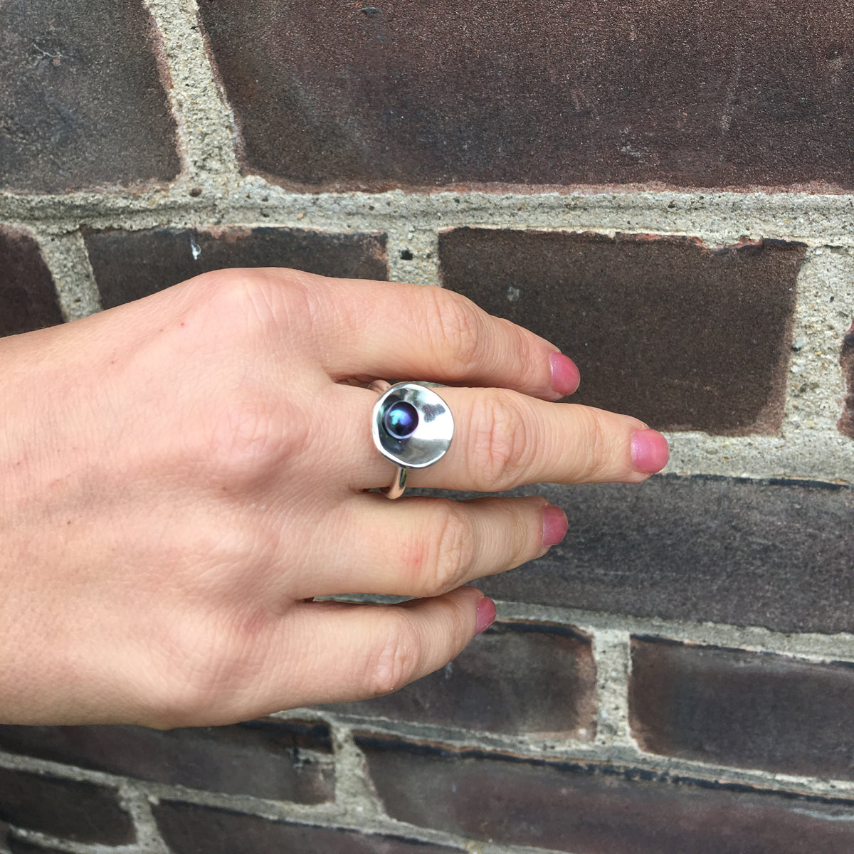 Sterling Silver and Pearl Oyster Rings