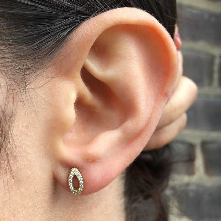 Gold, Diamond and Sapphire Stud Earrings