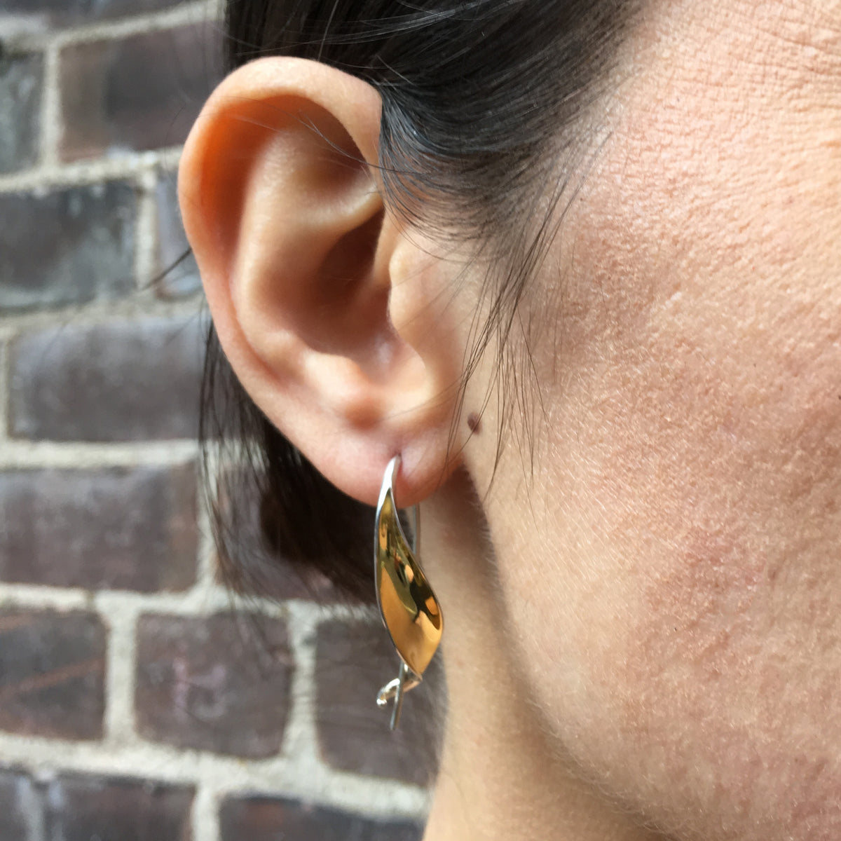 Sterling Silver Ribbon Earrings