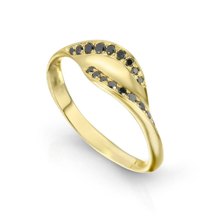 18K Gold and Black Diamond Ring