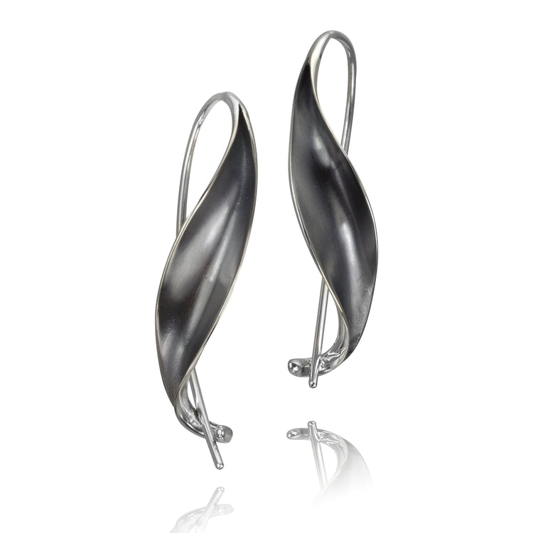 Sterling Silver Ribbon Earrings