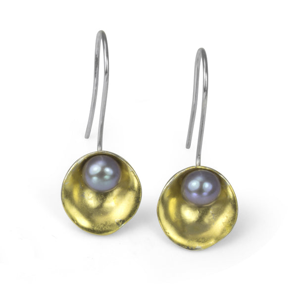 Gold Plated Oyster Earrings with Pearls