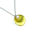 Gold Plated Silver Oyster Necklace with Pearl