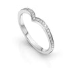 Point Ring with pave set diamonds