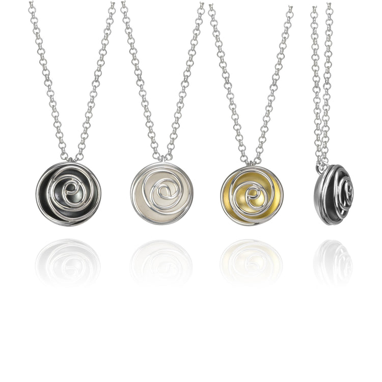 Sterling Silver Rose Bud Necklace
