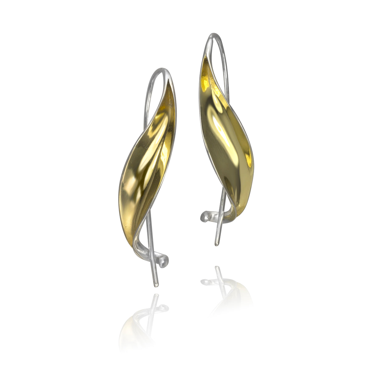 Sterling Silver Ribbon Earrings