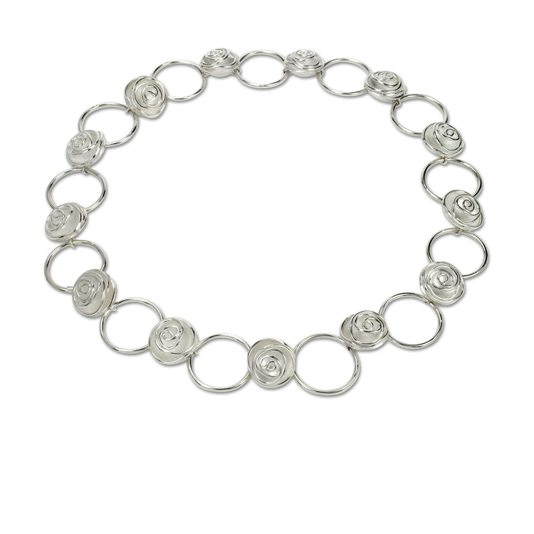 Sterling Silver Rose Bud Necklace