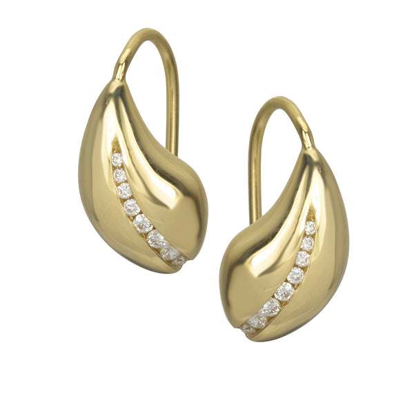 Snow Drop Earrings, 18K gold and diamonds